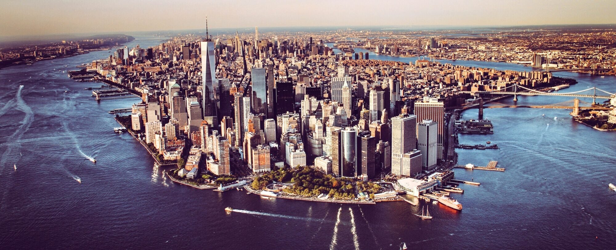 An aerial view of Manhattan