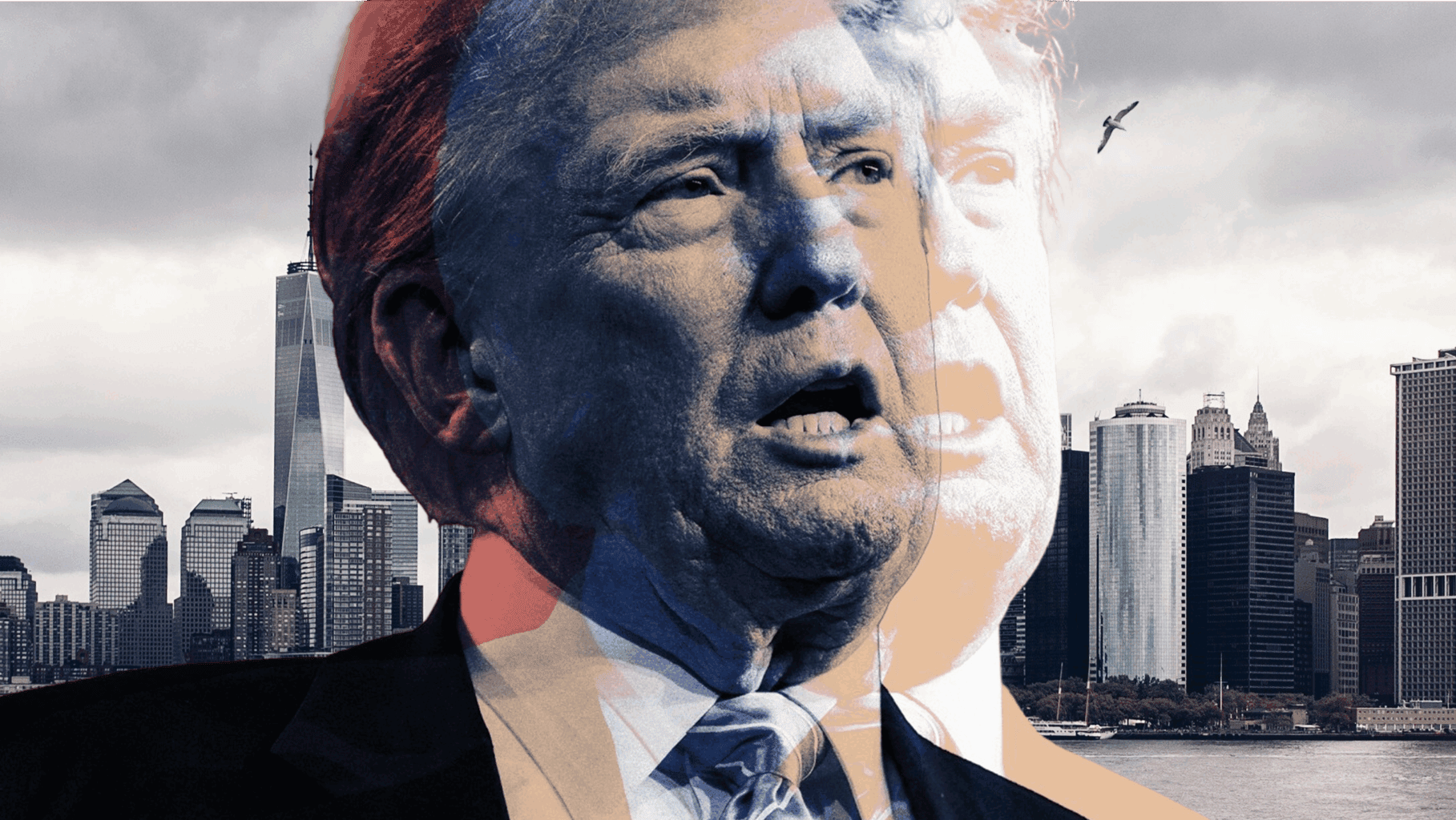 Stylised illustration of Donald Trump with New York City skyline in the background, used in family office case study Stylised illustration of Donald Trump with New York City skyline in the background, used in family office case study