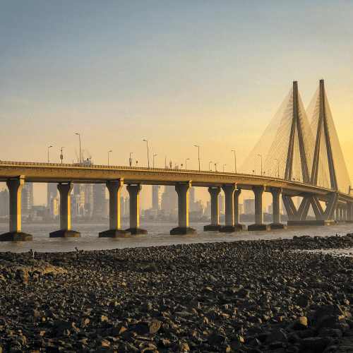 Mumbai Bandra-Worli Sea Link at sunset symbolising India’s connection between tradition and innovation in wealth management with WealthSpectrum