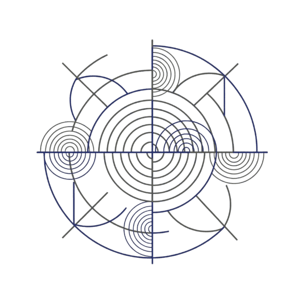 Abstract line-art architectural illustration representing the structure and strategy elements covered in the Simple family office investment Guide
